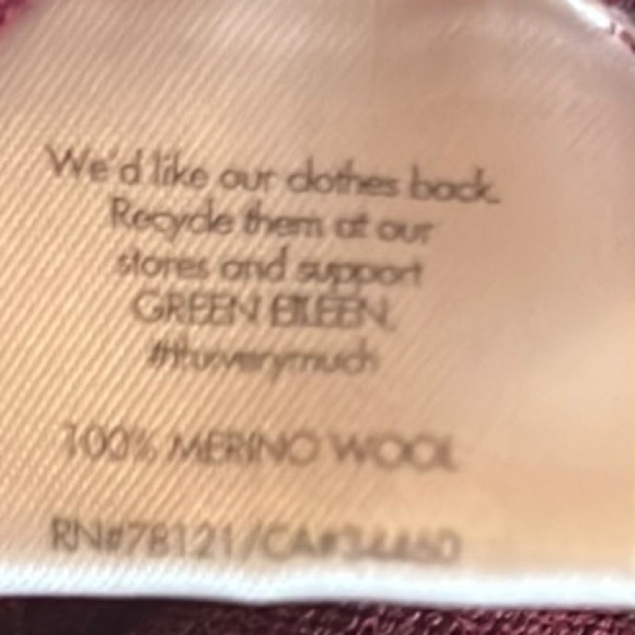 Eileen Fisher Merino Wool Burgundy Long Sleeve Dress size Small Petite - Picture 12 of 12